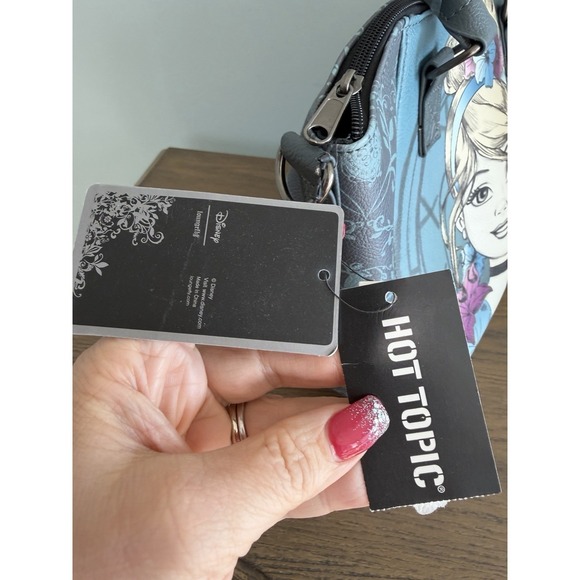 Disney Loungefly Cinderella Satchel Handbag Floral Clock Blue Vegan Leather NWT - Picture 4 of 14